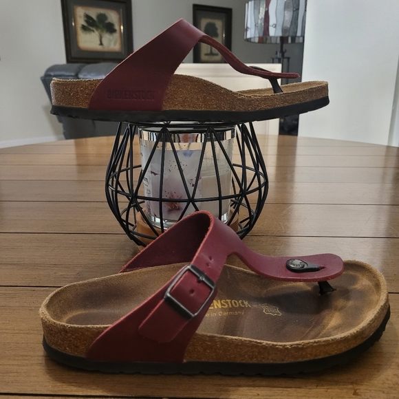 BIRKENSTOCK GIZEH Birko-Flor Sandals Bordeaux Red - Picture 4 of 6